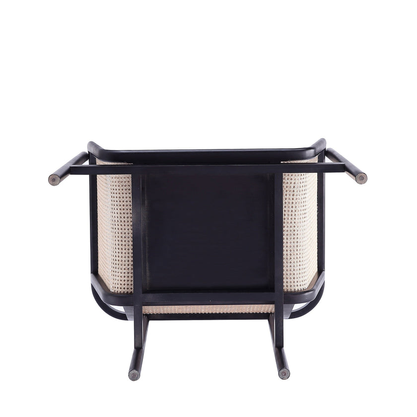 Tulum Natural Cane Accent Chair - Black/Cream