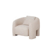 Chloe Pine Wood Tweed Accent Chair - Beige