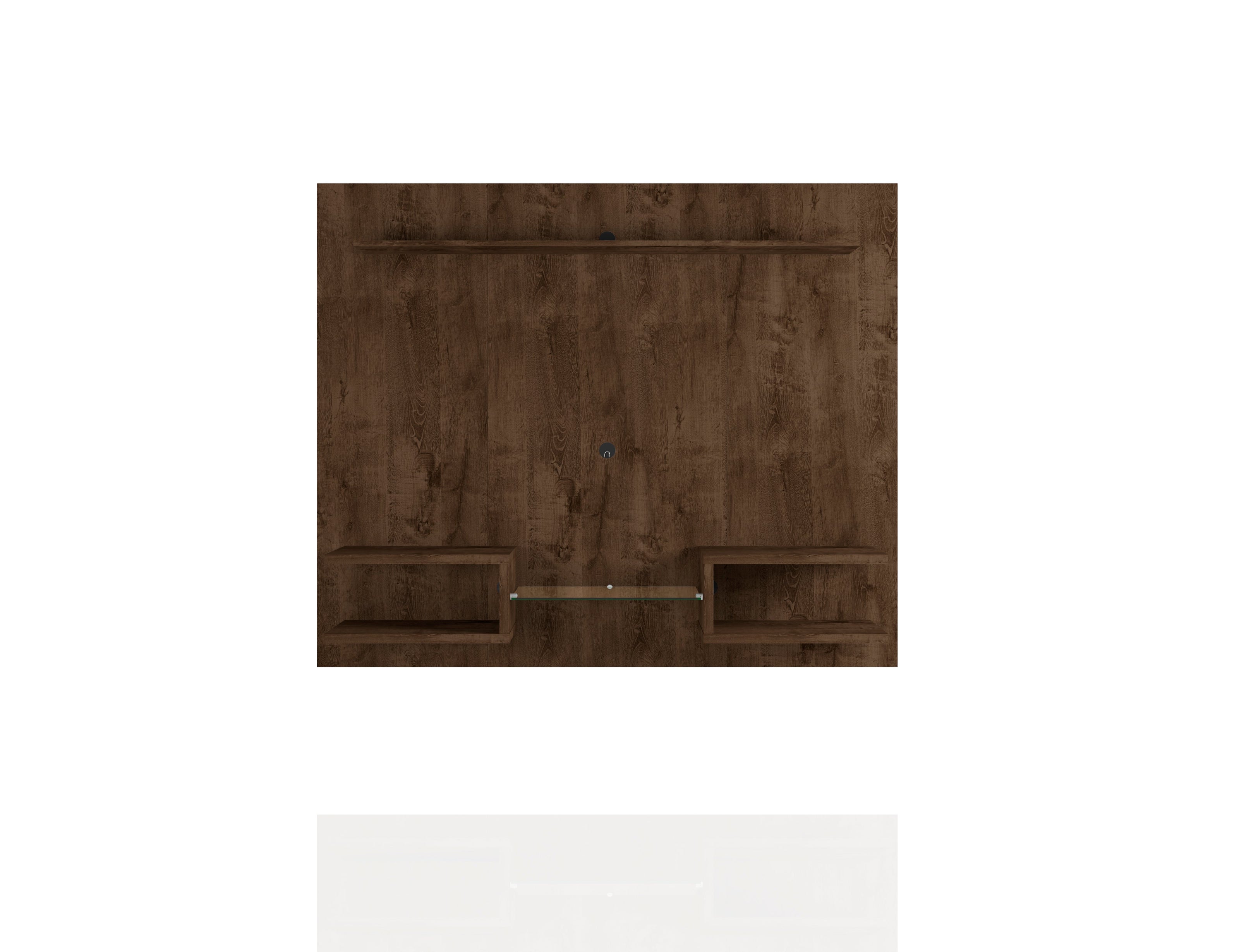 Augusta Modern Floating Shelved Entertainment Center - Rustic Brown