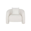 Chloe Pine Wood Tweed Accent Chair - Cream