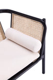 Tulum Natural Cane Accent Chair - Black/Cream