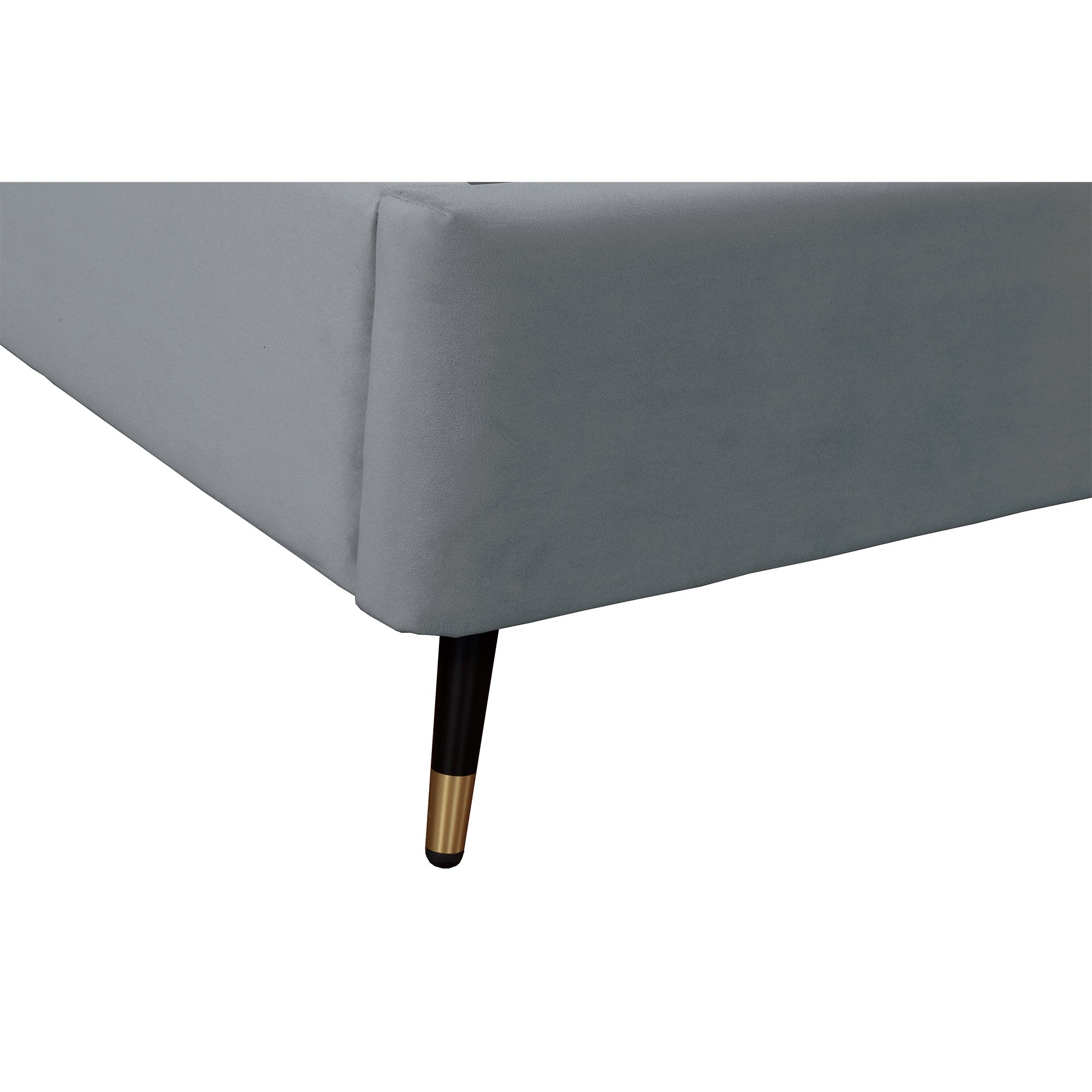 Gallagher Upholstered Velvet Platform Bed - Grey