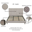 Gallagher Upholstered Velvet Platform Bed - Greige