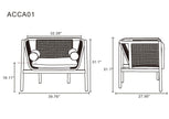 Tulum Natural Cane Accent Chair - Black/Cream