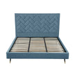 Gallagher Upholstered Velvet Platform Bed - Blue