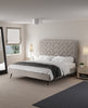 Gallagher Upholstered Velvet Platform Bed - Greige