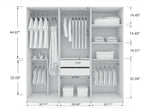 Torino Modern Freestanding Wardrobe - White