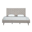 Gallagher Upholstered Velvet Platform Bed - Greige