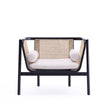 Tulum Natural Cane Accent Chair - Black/Cream