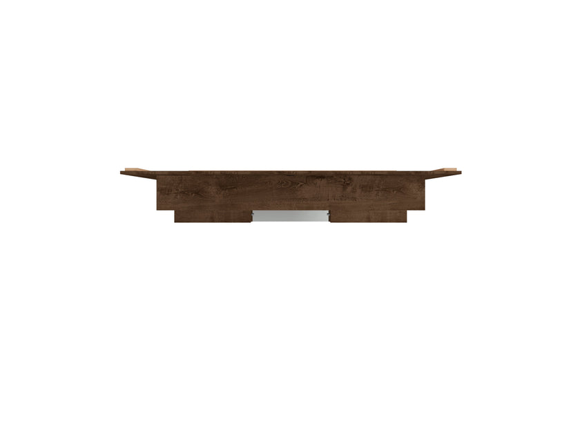 Augusta Modern Floating Shelved Entertainment Center - Rustic Brown