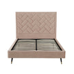 Gallagher Upholstered Velvet Platform Queen Bed - Nude Beige