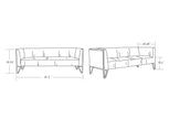 Vector 3-Seater Sofa - Grey/Gold