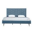 Gallagher Upholstered Velvet Platform Bed - Blue