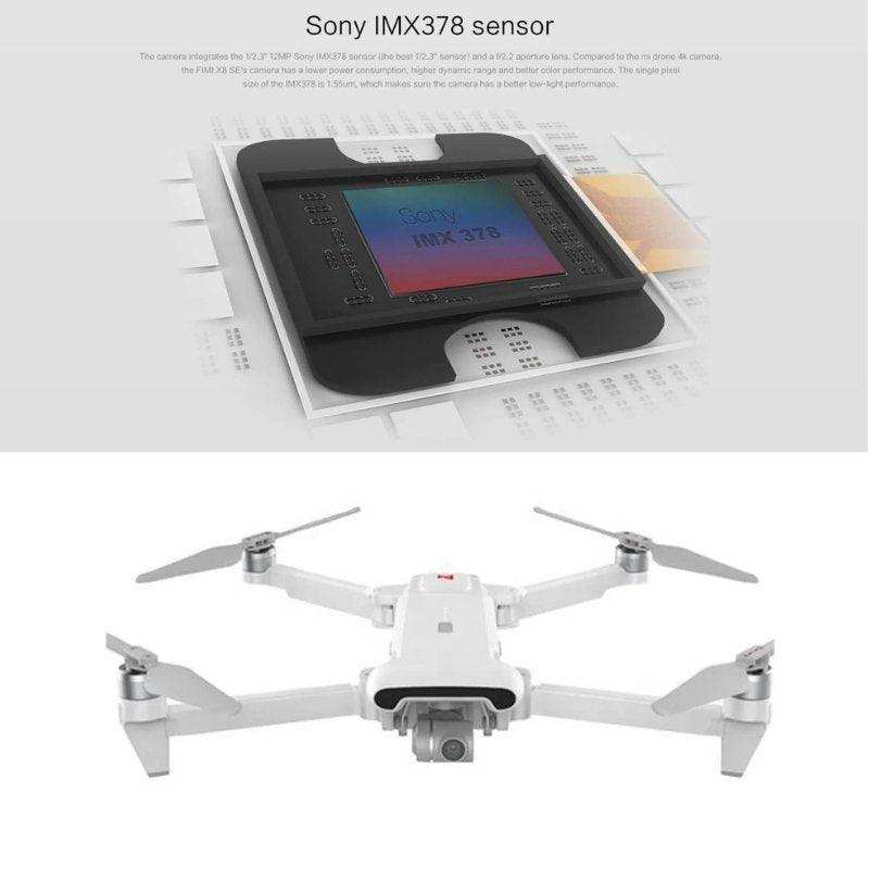 FIMI X8SE 2022 V2 Drone Camera Professional GPS 4K Foldable RC Quadcopter, 35-min Flight Time, 10km Video Transmission, Follow me, 3-Axis Gimbal (2 Batteries+Megaphone) 128GB TUTT