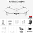 FIMI X8SE 2022 V2 Drone Camera Professional GPS 4K Foldable RC Quadcopter, 35-min Flight Time, 10km Video Transmission, Follow me, 3-Axis Gimbal (2 Batteries+Megaphone) 128GB TUTT