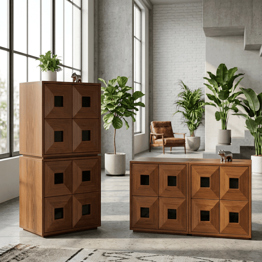 Finn Stackable Walnut Storage