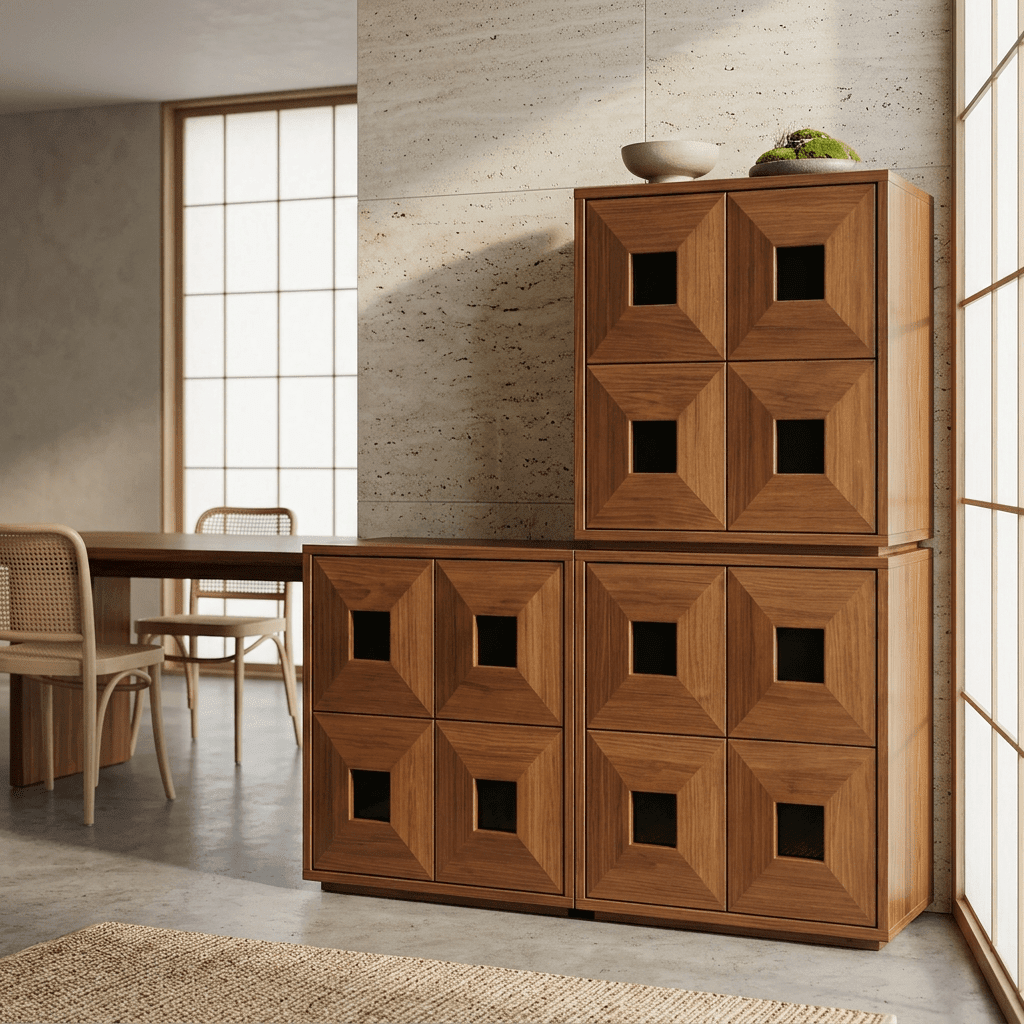 Finn Stackable Walnut Storage