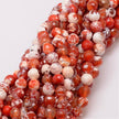Fire Crackle Agate Orange Faceted Gemstone Bead