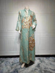 Fired Sequins Light Luxury Celebrity Party Abaya Dress for Arab Dubai Turkey Middle East Women