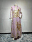 Fired Sequins Light Luxury Celebrity Party Abaya Dress for Arab Dubai Turkey Middle East Women