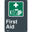 First Aid Sign, Vinyl Sticker, Bilingual, 14