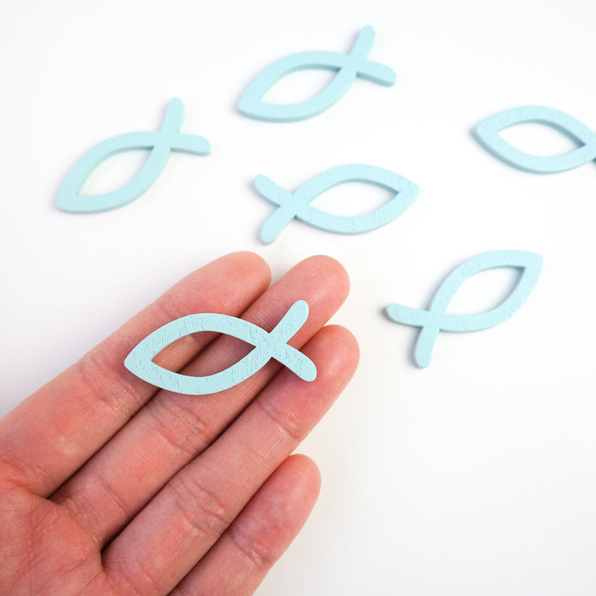 Fish Pin Badge | Cute Wooden Blue Fish Pin