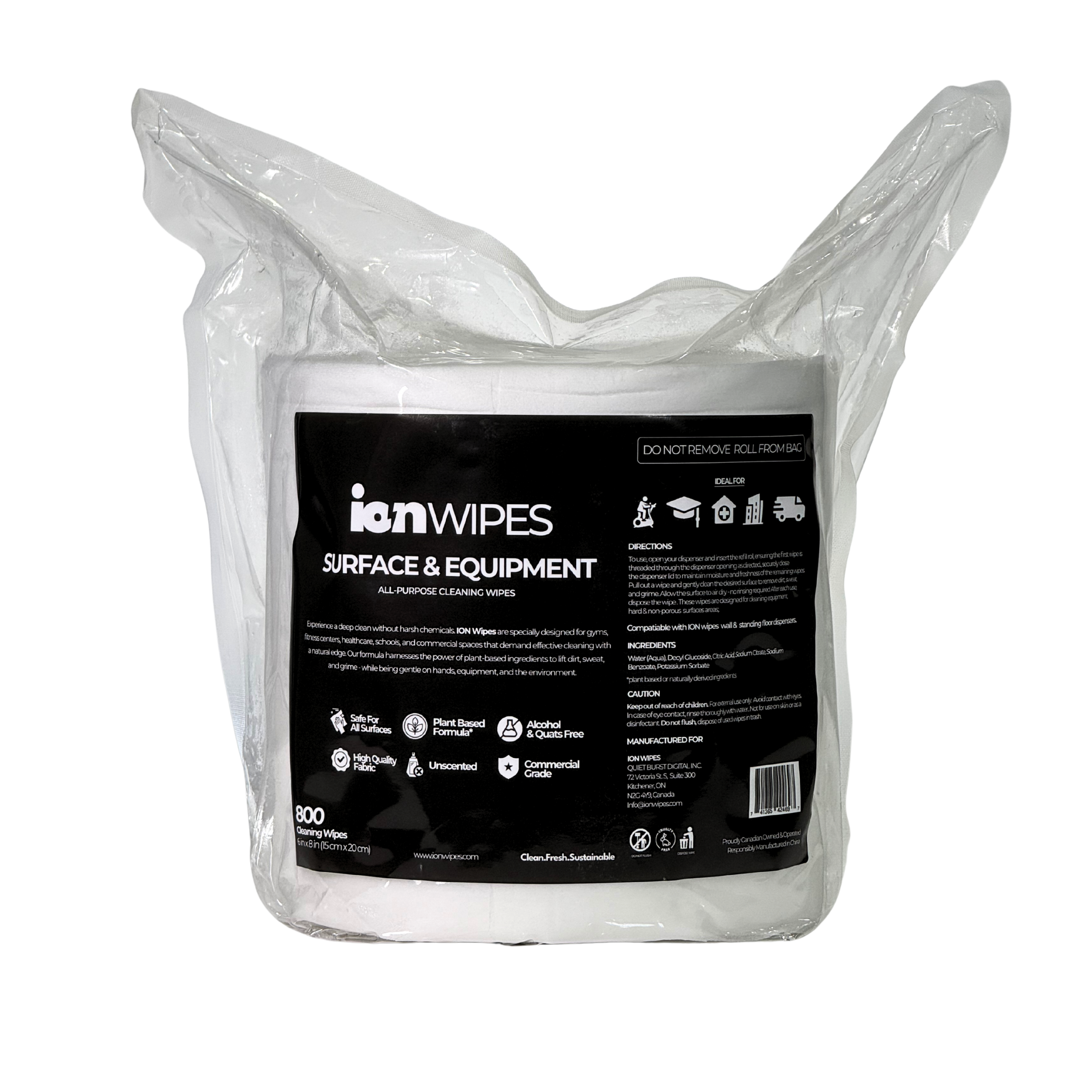 Gym Wipes with Bucket Dispenser | Surface & Equipment Cleaning Wipes - 800ct