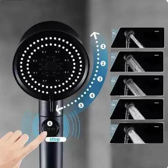 Five-color Wind Turbine Shower Head 56 Speed Water Silicone Shower Head
