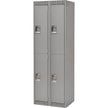 Armoires de rangement, 2 niveaux, rangées de 2, 61 cm x 46 cm x 183 cm, acier, gris, rivets (assemblées)