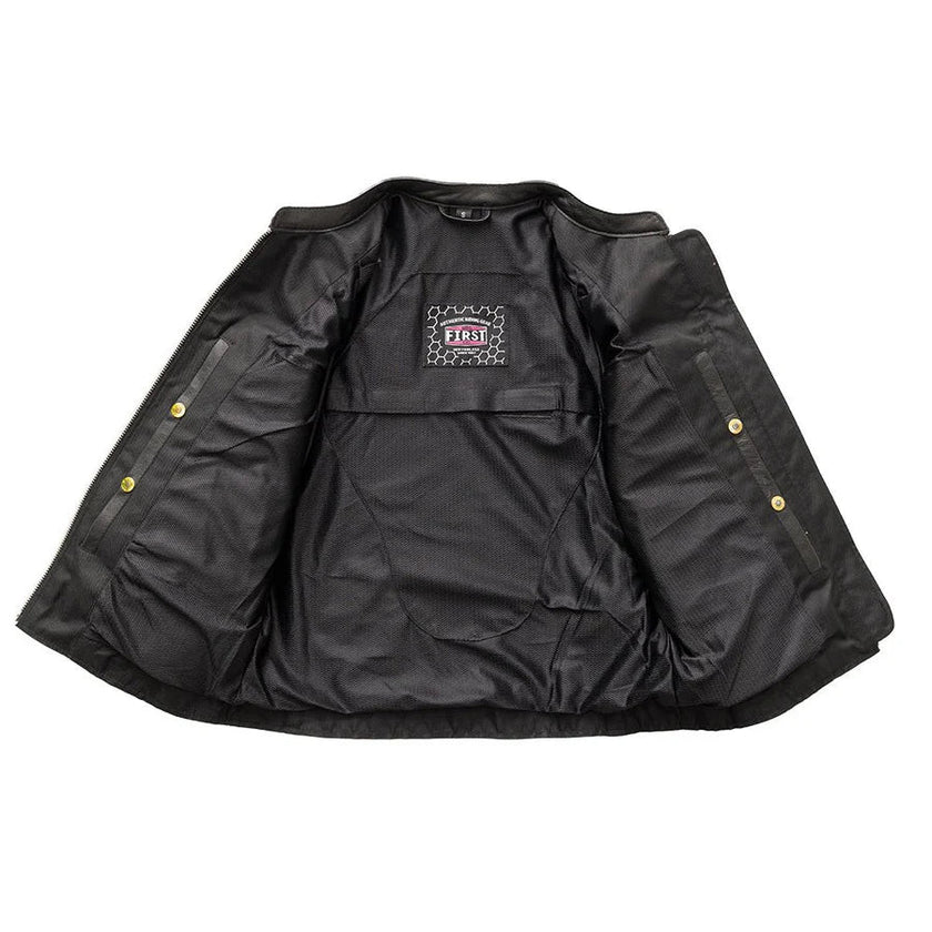 Women’s Motorcycle Leather Jacket. Lightweight Cowhide with Armor Pockets