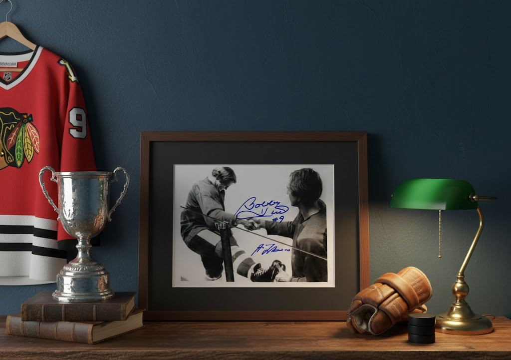 BOBBY HULL & GUY LAFLEUR DUAL AUTOGRAPHED SIGNED 8