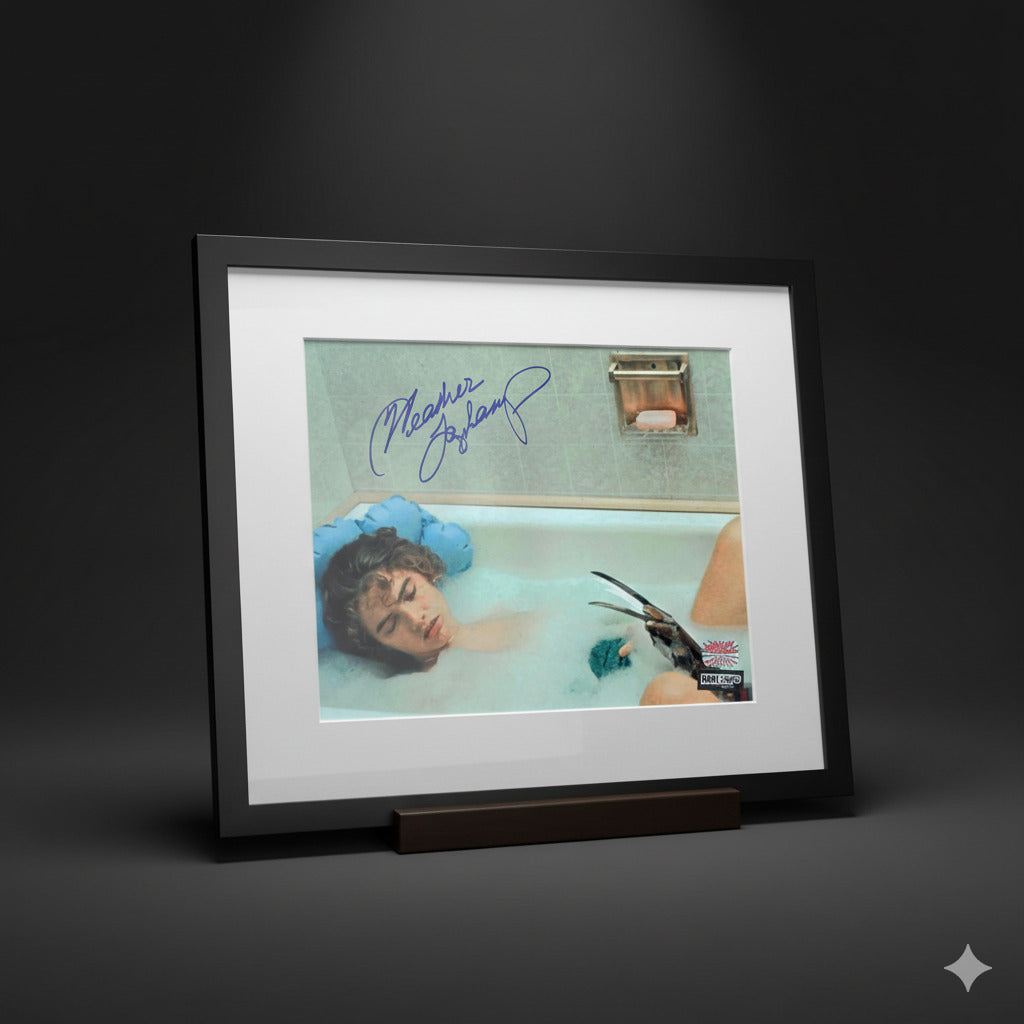 HEATHER LANGENKAMP AUTOGRAPHED 8X10 HORROR FILM PHOTOGRAPH HAND SIGNED NIGHTMARE STREET SCENE IMAGE