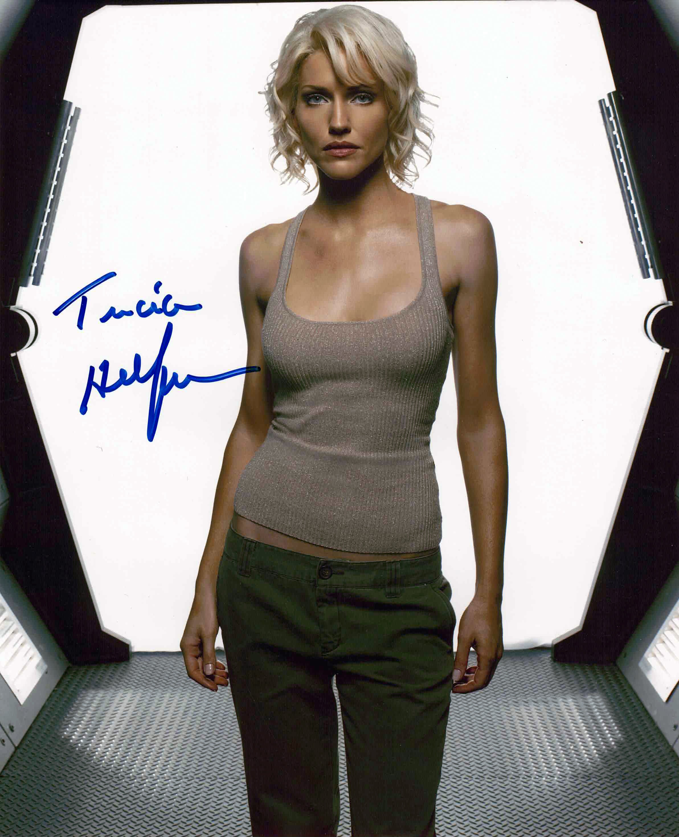 TRICIA HELFER SIGNED BATTLESTAR GALACTICA TANKTOP LOOK 8