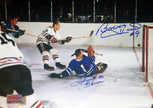 JOHNNY BOWER & BOBBY HULL DUAL SIGNED 8