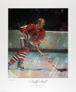 BOBBY HULL AUTOGRAPHED LITHOGRAPH – THE GOLDEN JET LTD. EDITION – NHL CHICAGO BLACKHAWKS COLLECTIBLE (22