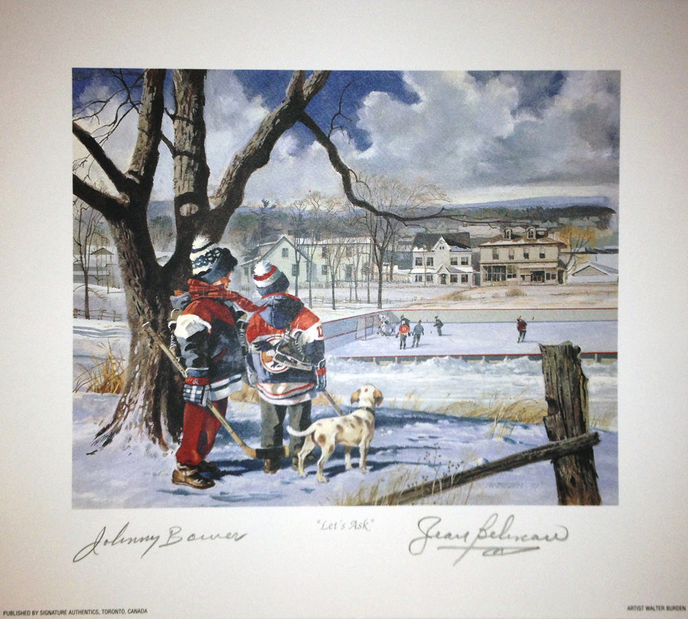 LET’S ASK LITHOGRAPH SIGNED BY JOHNNY BOWER & JEAN BÉLIVEAU – 9.5