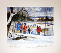 SATURDAY’S HEROES LITHOGRAPH SIGNED BY JEAN BÉLIVEAU & JOHNNY BOWER – 8.5X8 NHL LEGENDS AUTOGRAPH COLLECTIBLE
