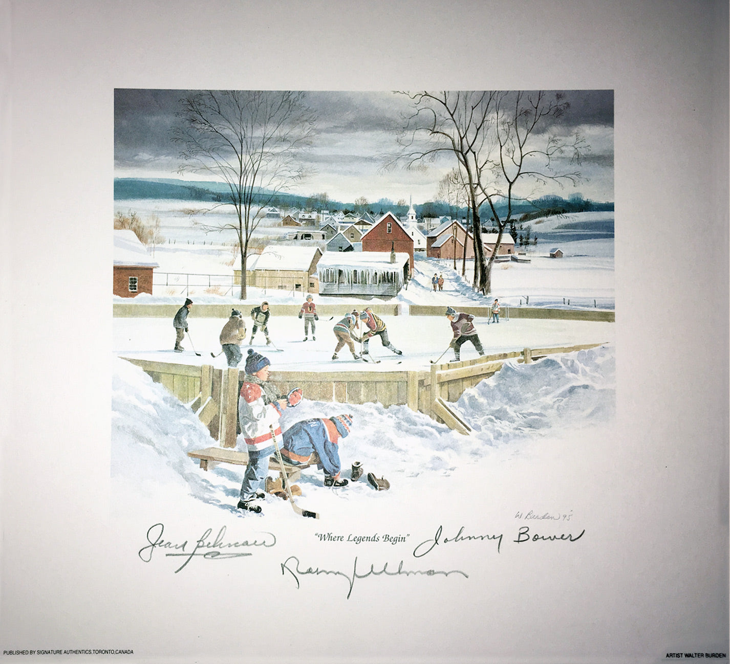 WHERE LEGENDS BEGIN LITHOGRAPH SIGNED BY BÉLIVEAU, BOWER & ULLMAN – MONTREAL, TORONTO, DETROIT – 10