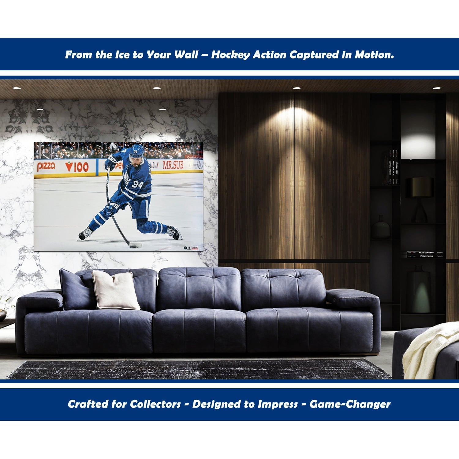 AUSTON MATTHEWS SLAPSHOT TORONTO NHL LICENSED HOCKEY POSTER PRINT – COLLECTIBLE WALL ART DECOR FEATURING STAR PLAYER – OFFICIAL MEMORABILIA GIFT FOR FANS – SPORTS PHOTO TRIBUTE – LEAFS FAN FAVORITE 34