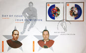 2002 GLENN HALL & HOWIE MORENZ FIRST DAY OF ISSUE STAMPS – CANADIAN HOCKEY LEGENDS POSTAGE COLLECTIBLE (7.5