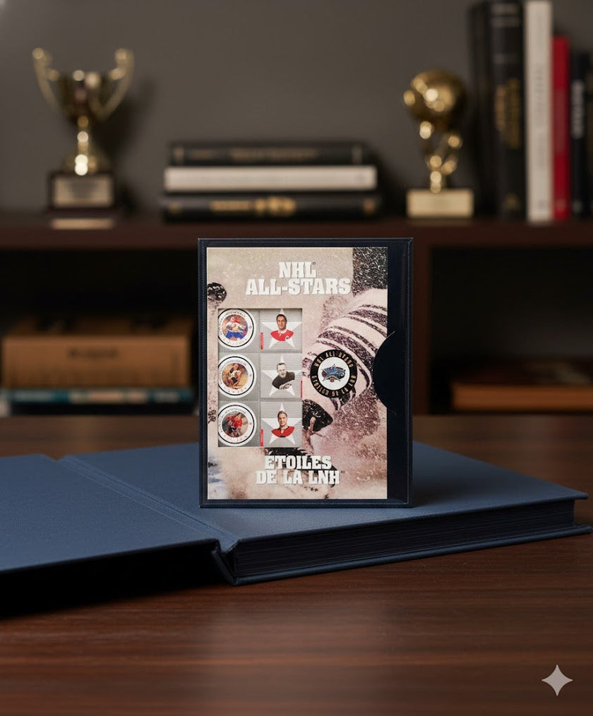 CANADA POST 2001 ALUMNI ALL-STAR STAMP SET FEATURING BOBBY HULL & JEAN BÉLIVEAU – NHL LEGENDS PHILATELIC TRIBUTE (8