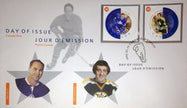 DAY OF ISSUE STAMP SET – RED KELLY & PHIL ESPOSITO 2002 NHL LEGENDS COLLECTIBLE (7.5