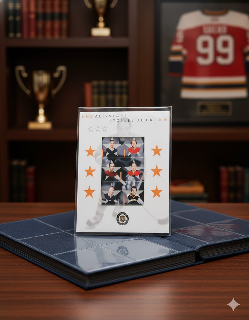 CANADA POST 2002 ALUMNI ALL-STAR STAMP SET – GUY LAFLEUR & PHIL ESPOSITO NHL LEGENDS (8