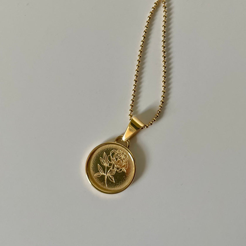 Fleur De Pivione aka Peony Necklace- Gold