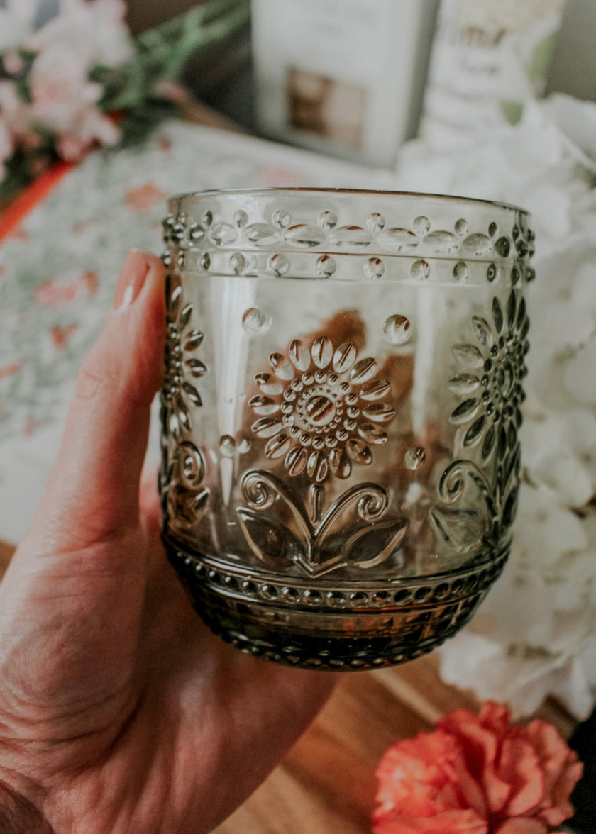 Floral Glass, Set of 2