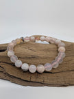 Flower Agate Bracelet — 8mm Round Beads