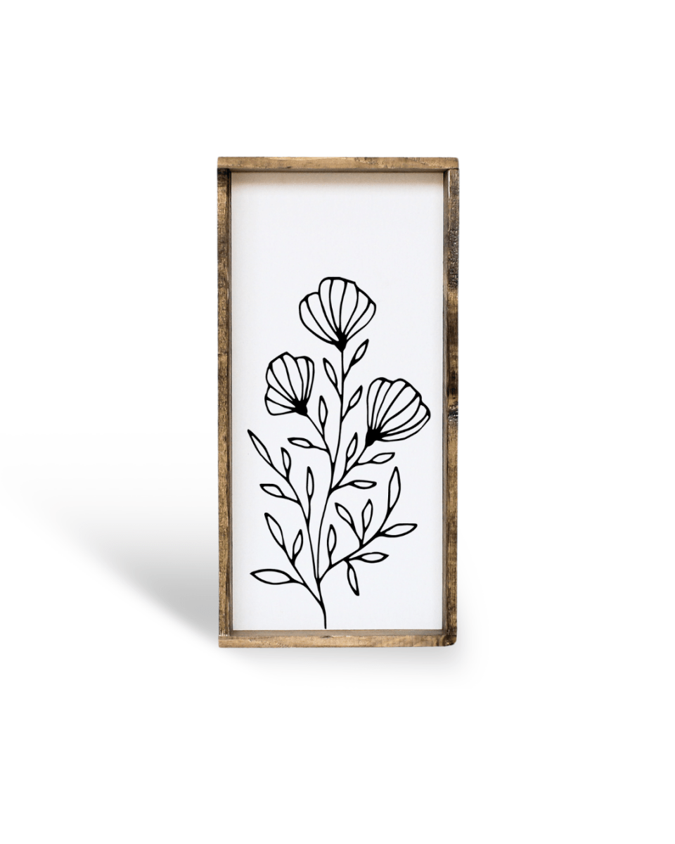 Flower Bouquet Wood Sign