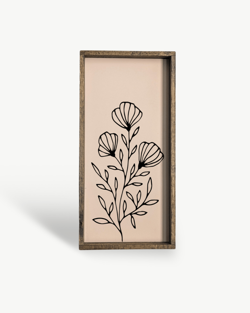 Flower Bouquet Wood Sign