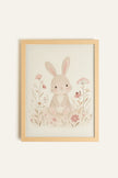 FLOWER BUNNY, Oeuvre sur toile rigide, encadré Naturel Clair (collective)