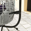 Outdoor Hanging Egg Chair with Thick Padded Cushion, Patio Swing Chair, Grey